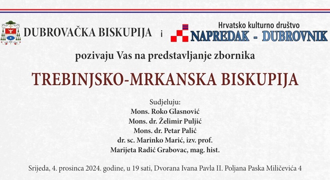 Poziv na zbornik Trebinjsko-mrkanske biskupije