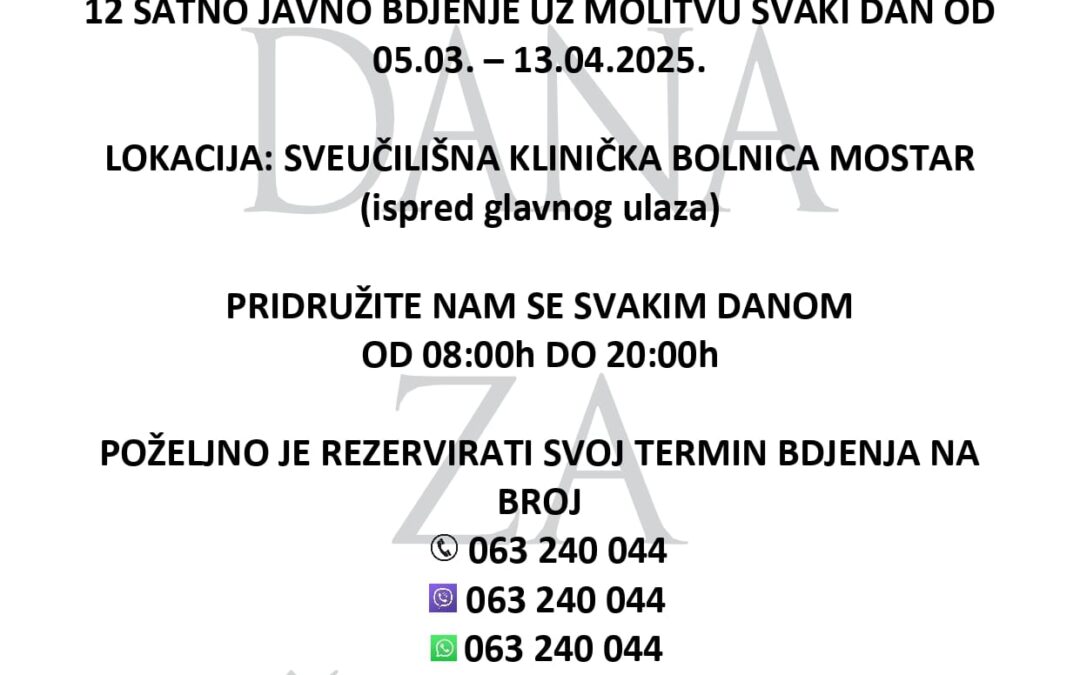 Obavijest “40 dana za život”